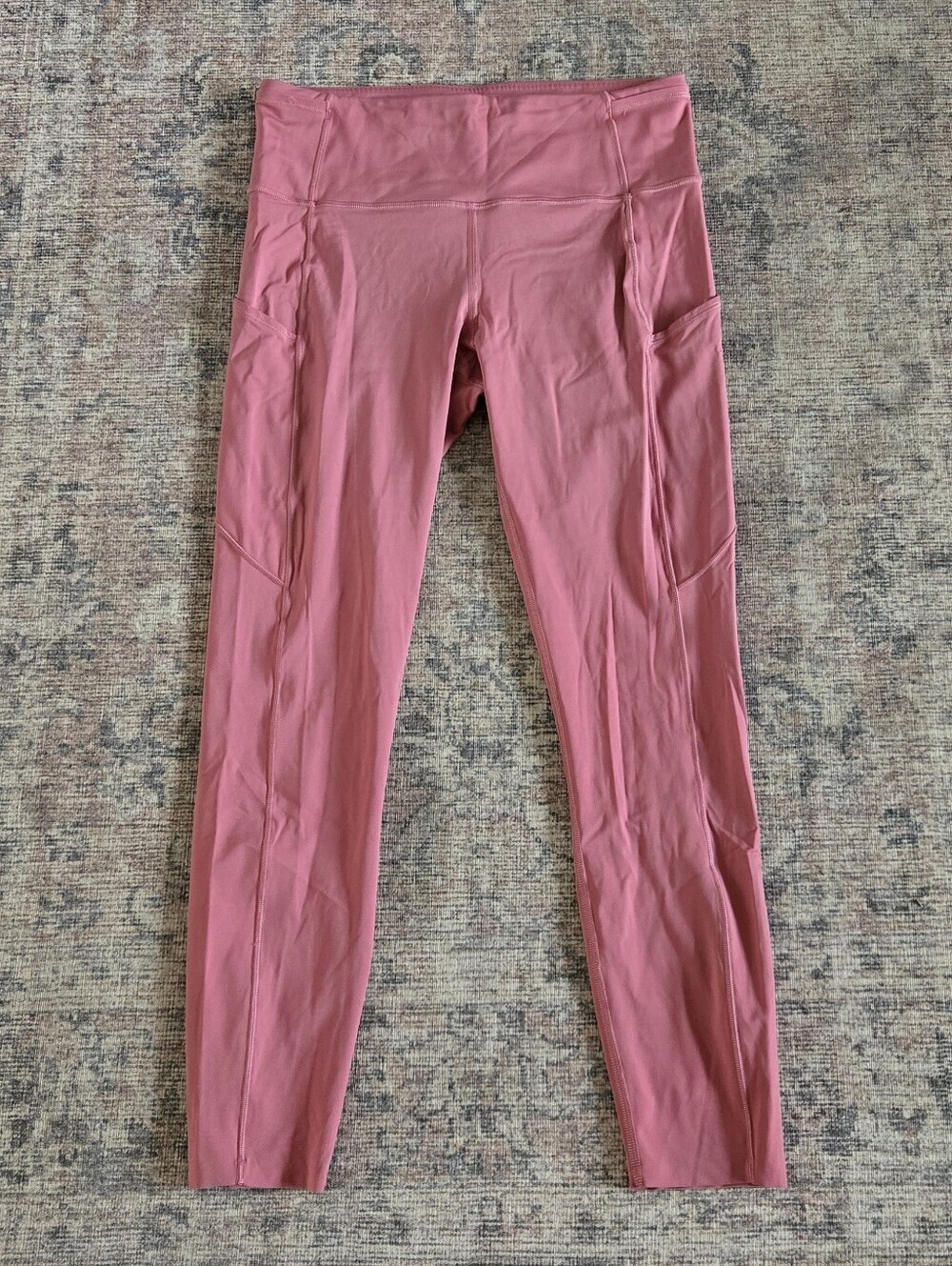 Lululemon Fast and Free High Rise Tight Leggings Pockets 25" Cool Cherry Tint 8 - Picture 4 of 10